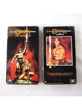 Conan The Barbarian & Conan The Destroyer VHS Tapes Lot Of 2 Fantasy Adventure